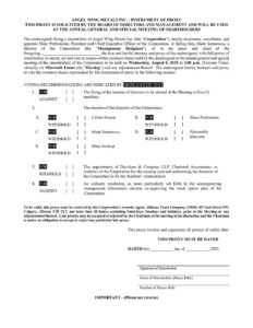 Form of Proxy