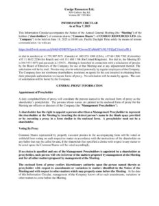 Management Information Circular