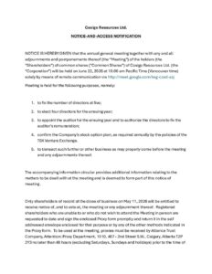 Notice and Access Notification
