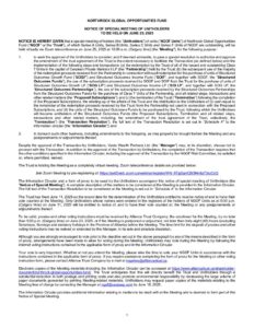 Notice of Special Meeting