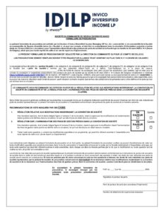 Invico Income LP - Form of Proxy (FRENCH)